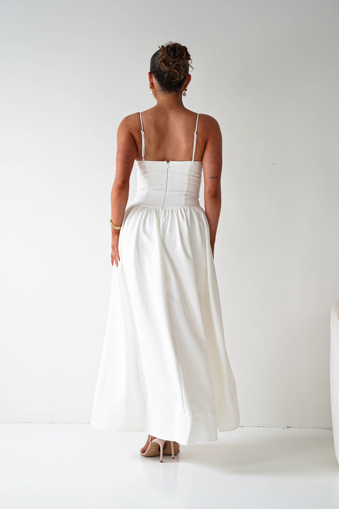 Hartley Lace Corset Midi Dress | White