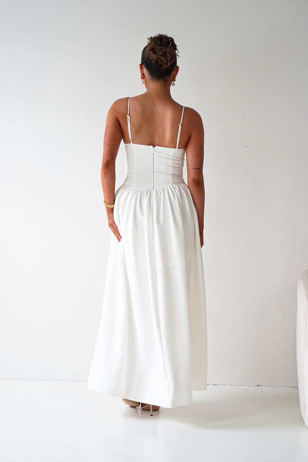 Hartley Lace Corset Midi Dress | White