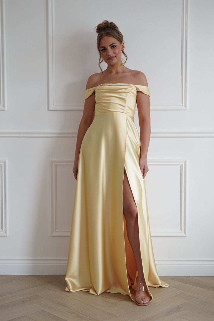 Starling Soft Satin Maxi Dress | Yellow