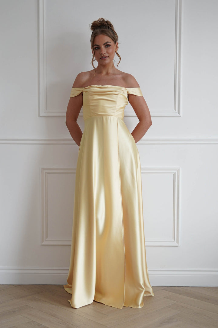 Starling Soft Satin Maxi Dress | Yellow