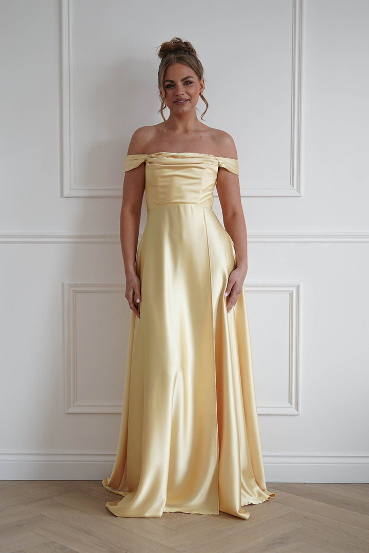 Starling Soft Satin Maxi Dress | Yellow