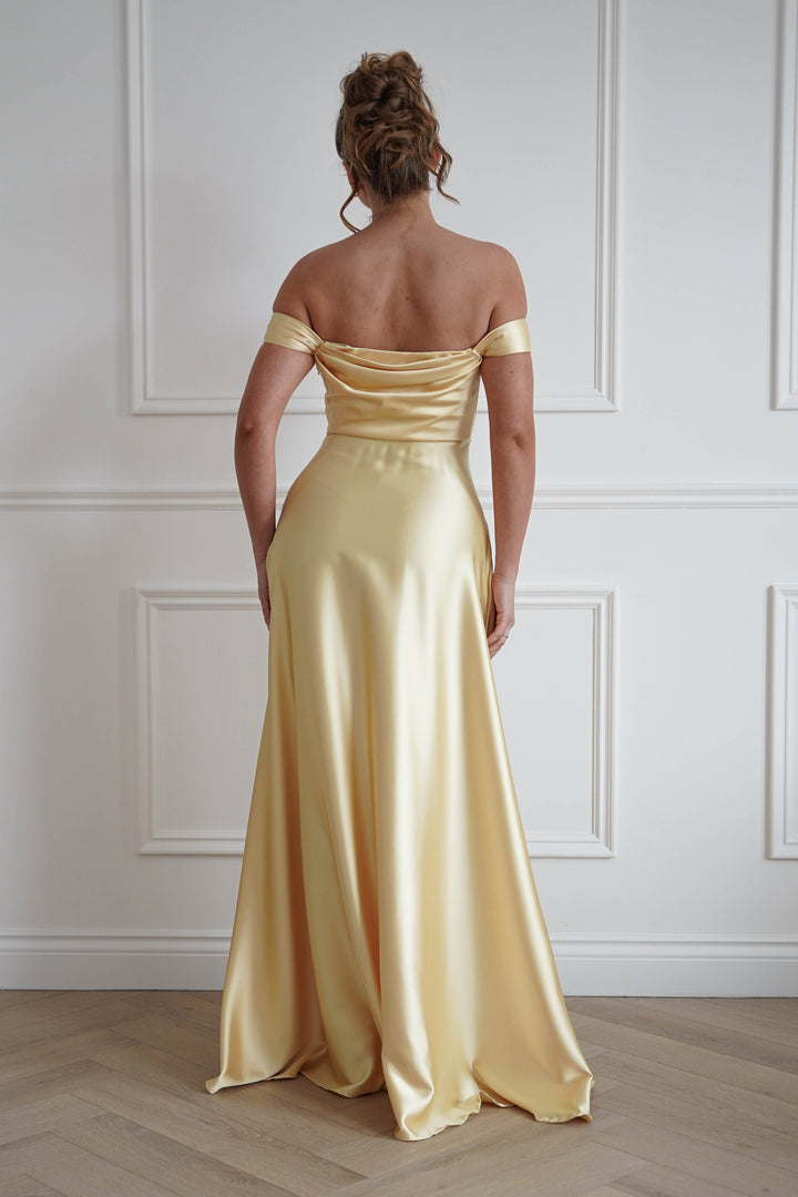 Starling Soft Satin Maxi Dress | Yellow