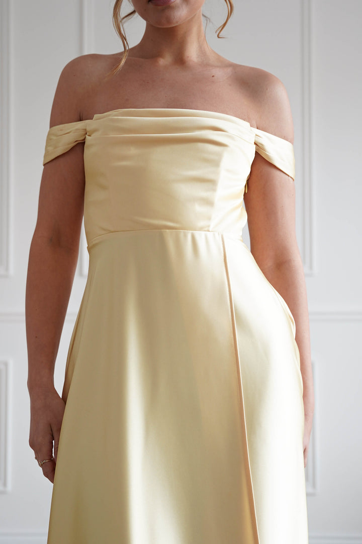 Starling Soft Satin Maxi Dress | Yellow