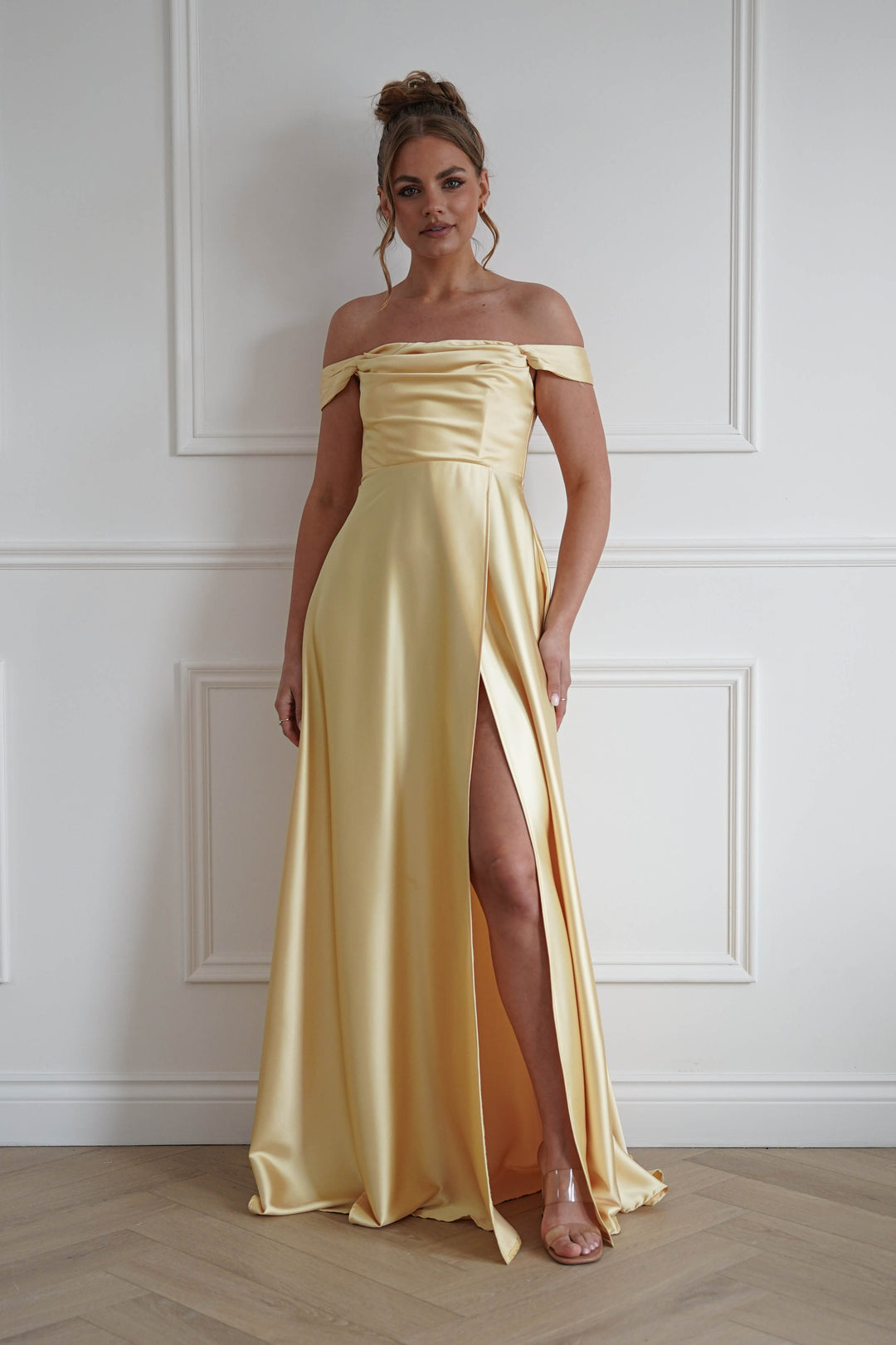 Starling Soft Satin Maxi Dress | Yellow