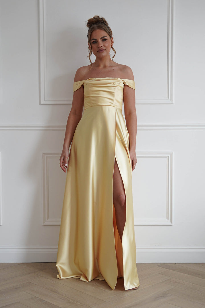 Starling Soft Satin Maxi Dress | Yellow