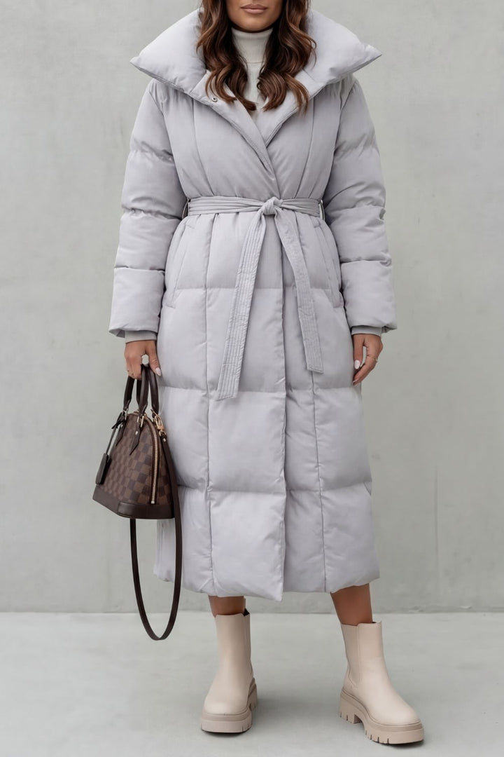 Frescetta – Belted silhouette – Long padded puffer coat