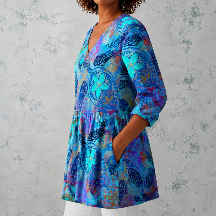 Juliette | Long Blouse with V-Neck