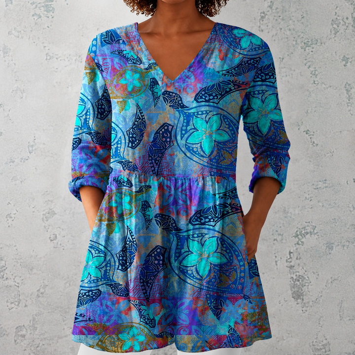 Juliette | Long Blouse with V-Neck