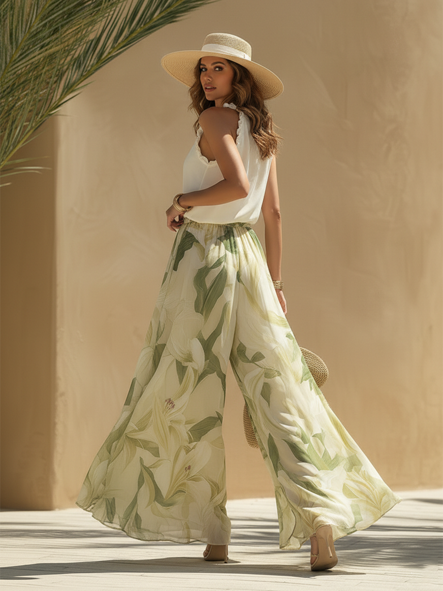 Lysandra | Elegant Lily Print Fluid Set