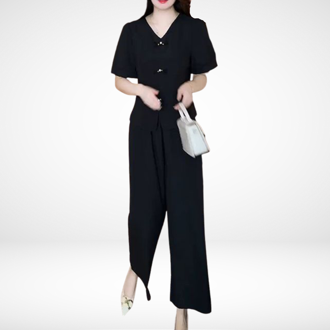 Elegant Short Sleeve Ensemble Elsie™ - Two Pieces