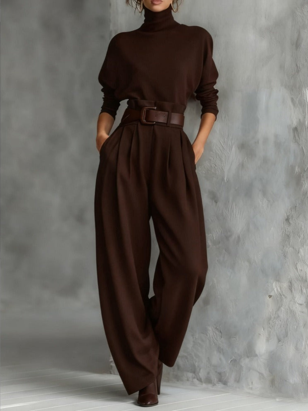 Elegant Jessica™ Ensemble: Chic Top and Straight Trousers
