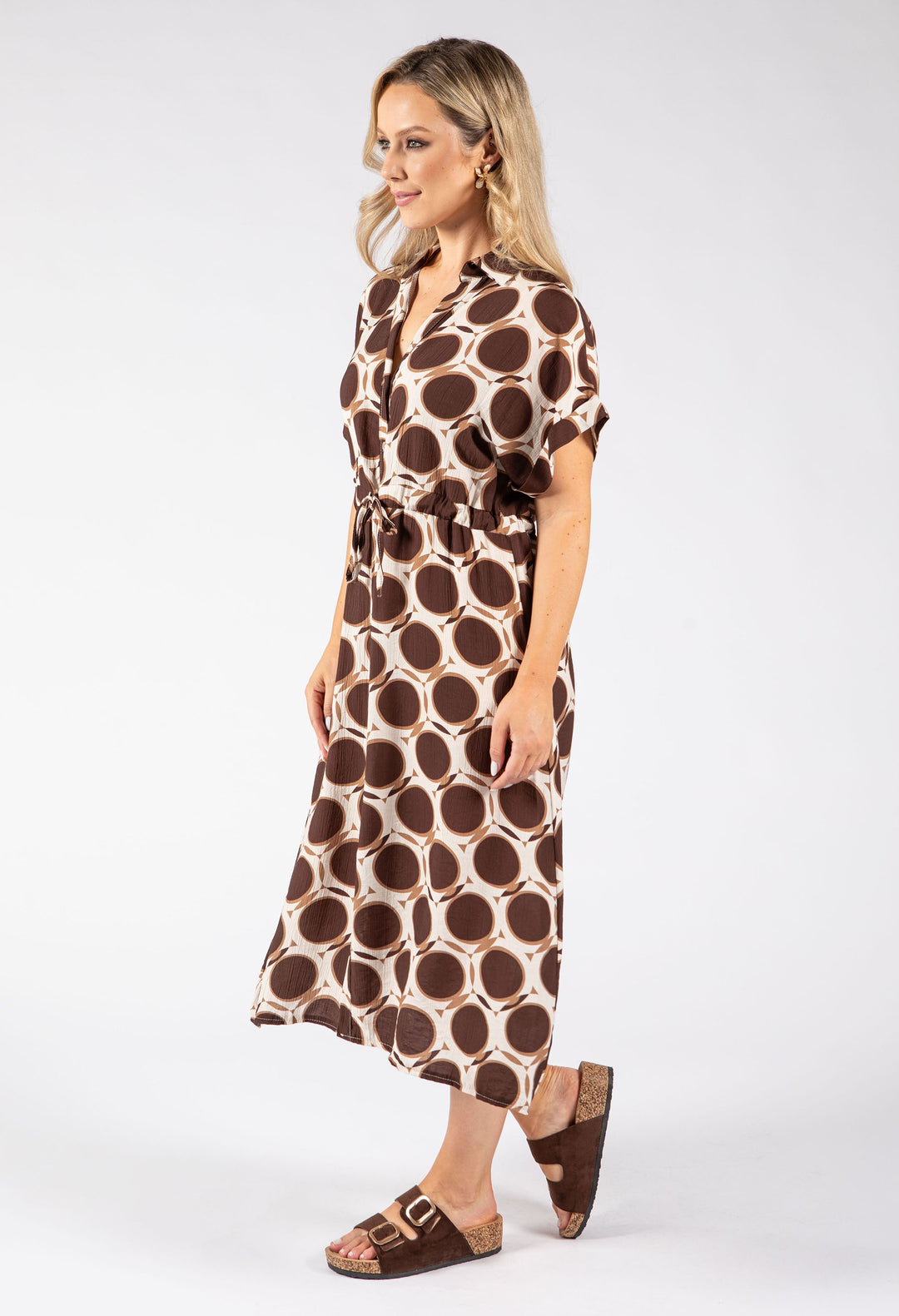 Geometric Print Shirt Dress