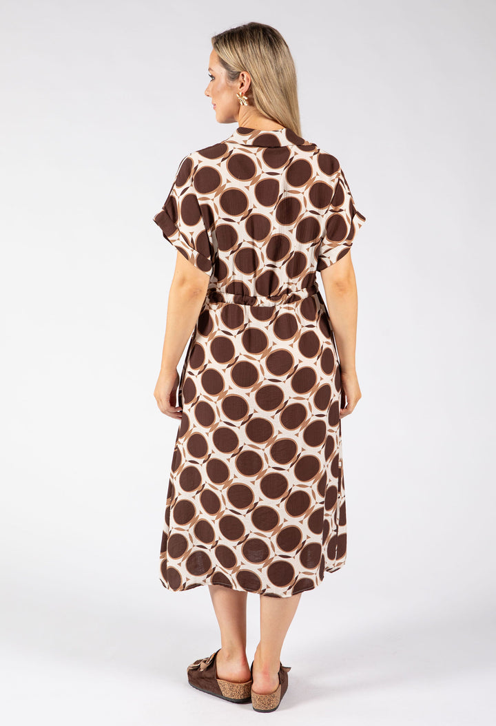 Geometric Print Shirt Dress