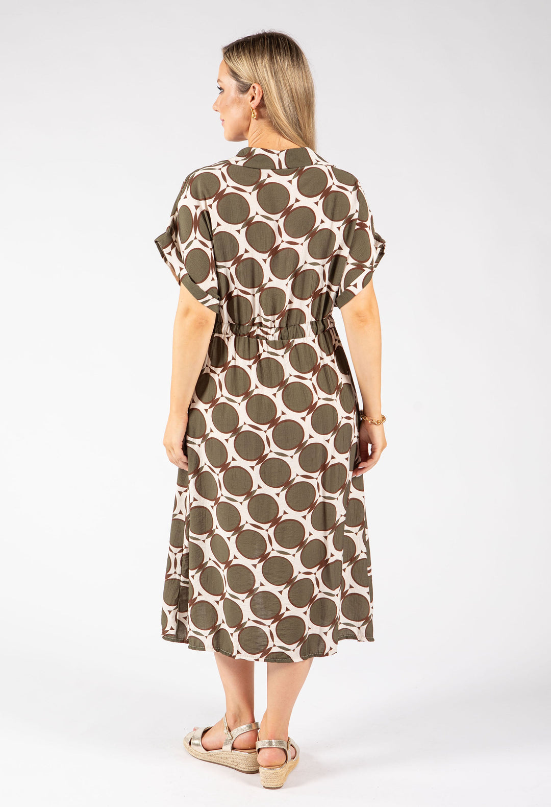 Geometric Print Shirt Dress