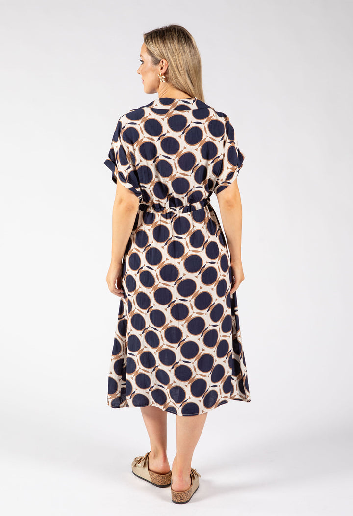 Geometric Print Shirt Dress