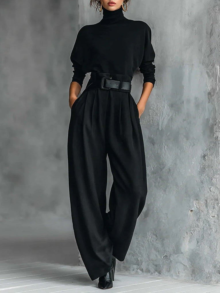 Elegant Jessica™ Ensemble: Chic Top and Straight Trousers
