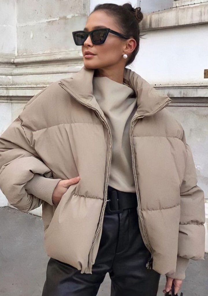 Marcella - Collared Puffer Zipper Jacket