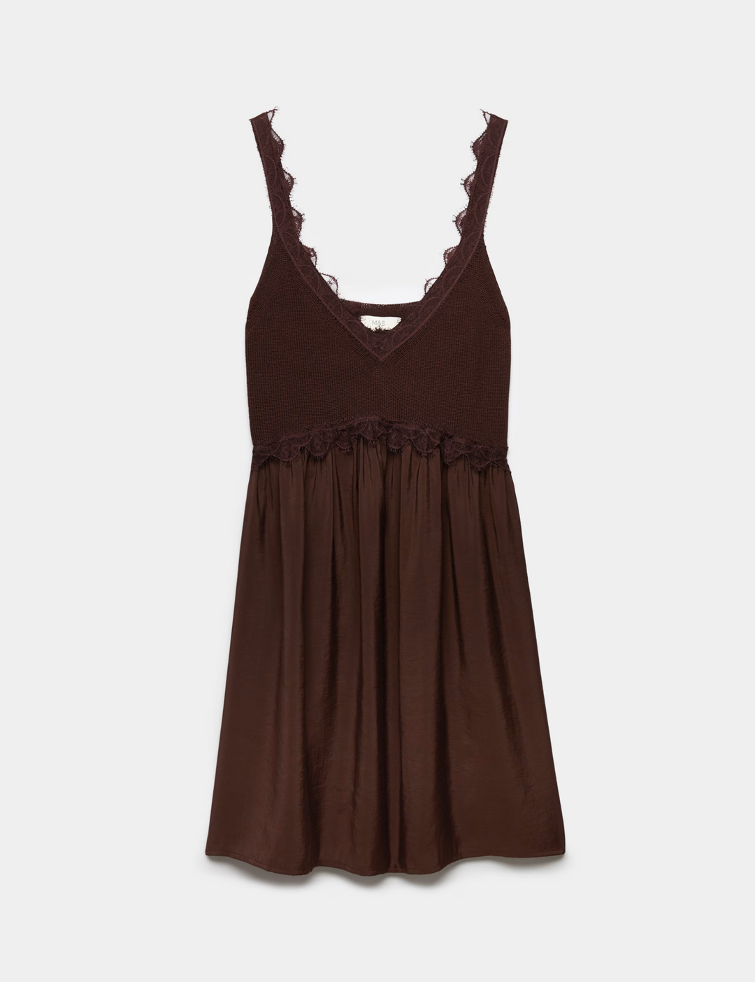Lola - Textured Lace Detail Mini Knitted Dress