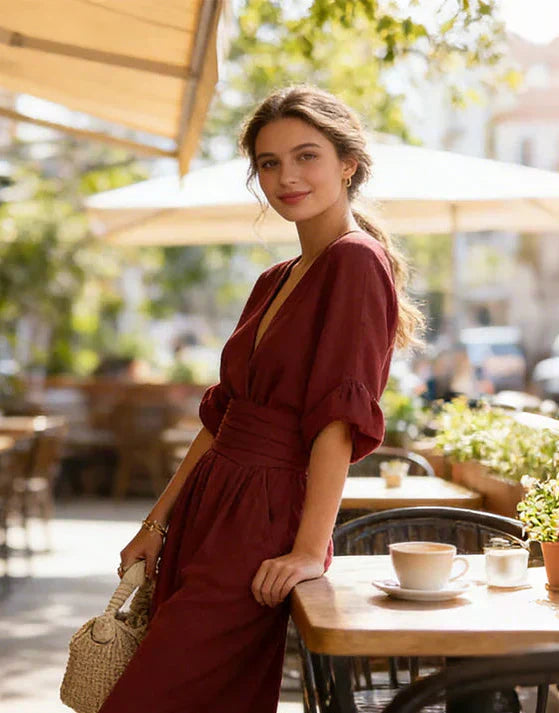 Daniela - Elegant jumpsuit with V-neck and wide leg